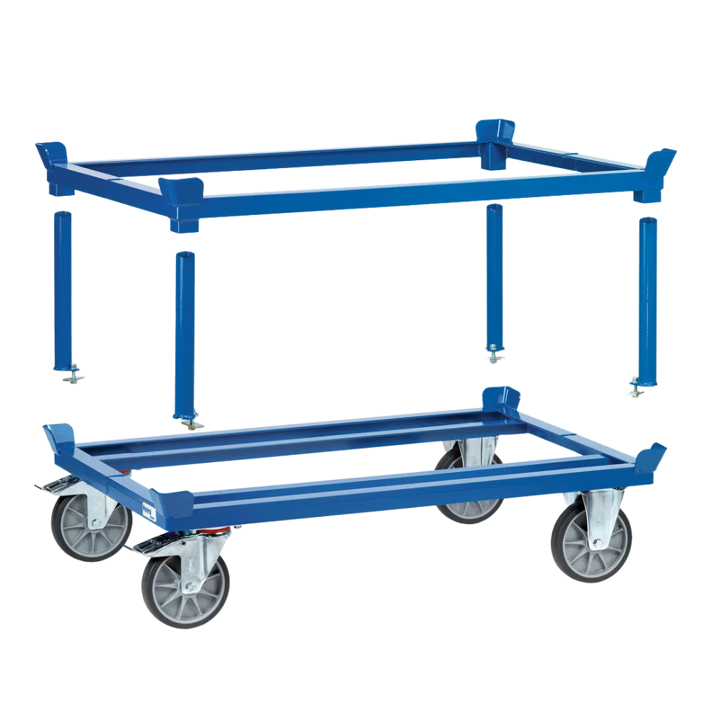 Carrinho plataforma articulado de 2 níveis